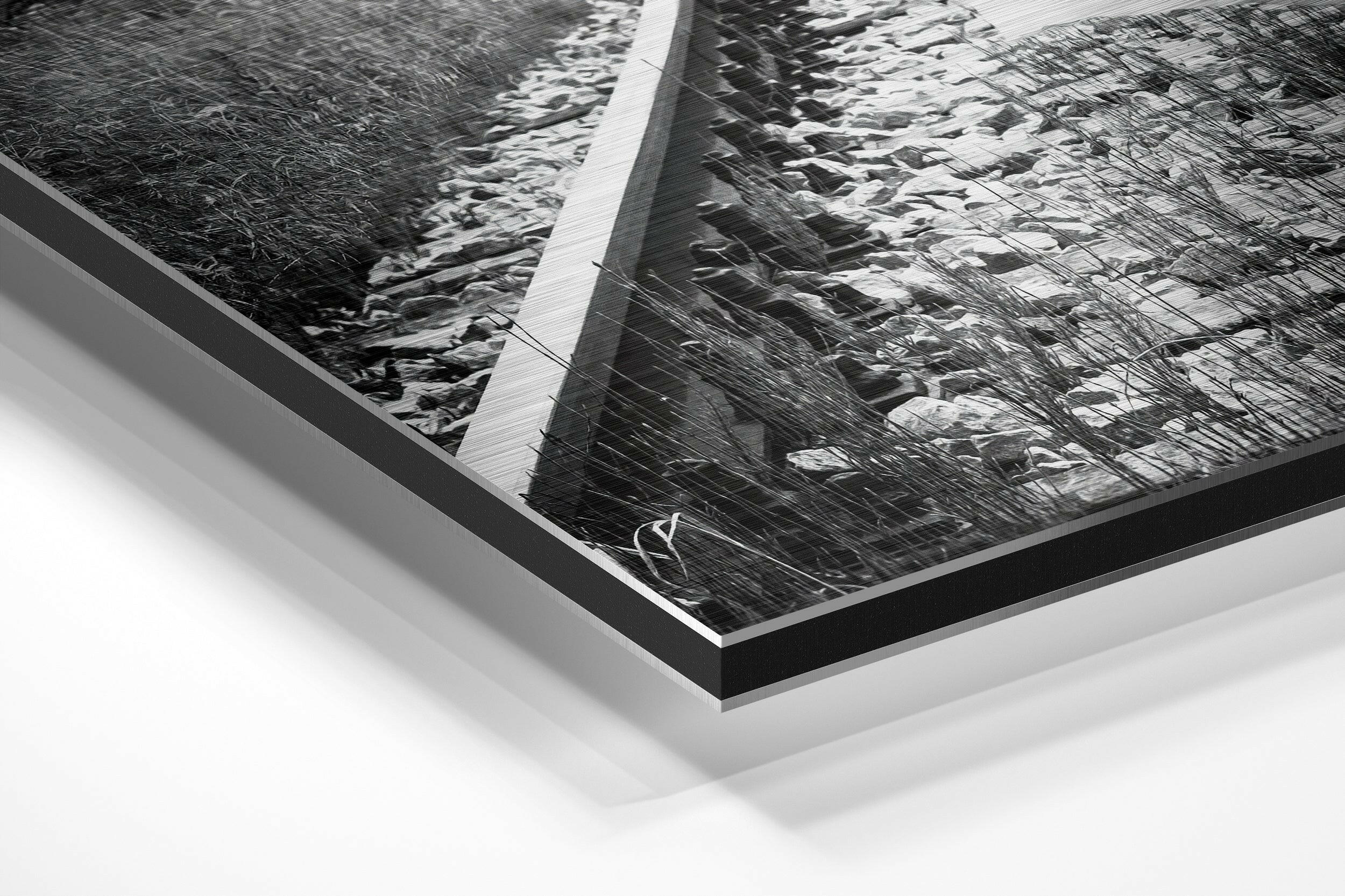 Red Umbrella Brushed Aluminium Dibond Wall Art.