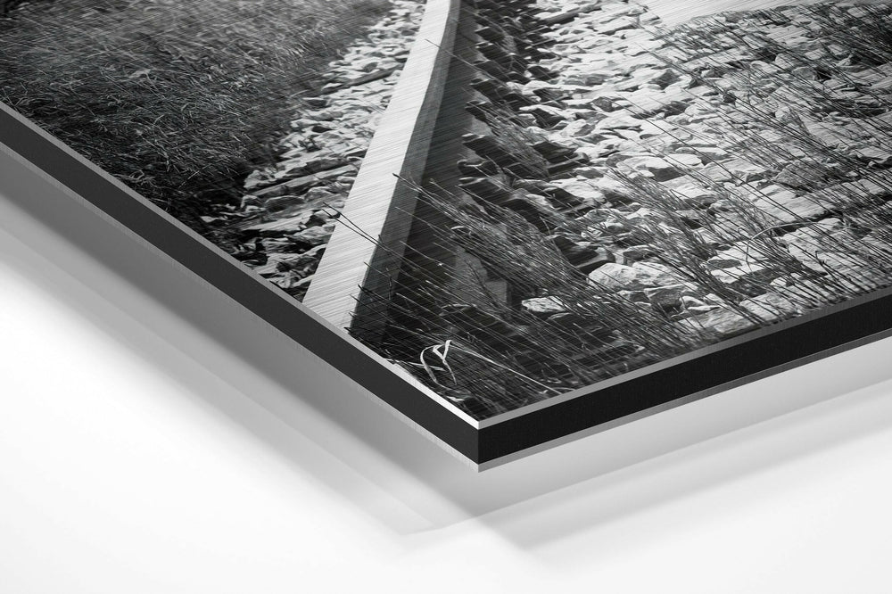 Red Umbrella Brushed Aluminium Dibond Wall Art.
