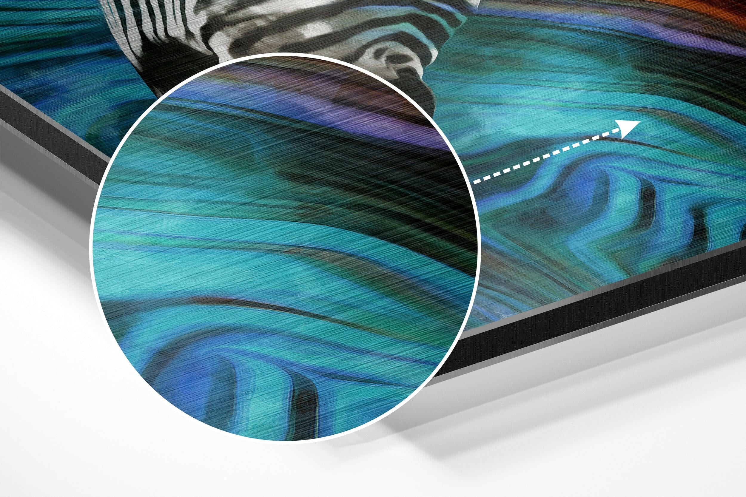 Zebra Brushed Aluminium Dibond Wall Art.