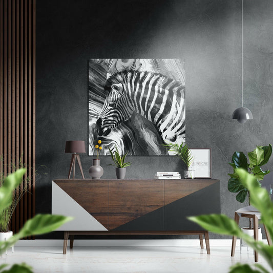 Zebra Brushed Aluminium Dibond Wall Art.
