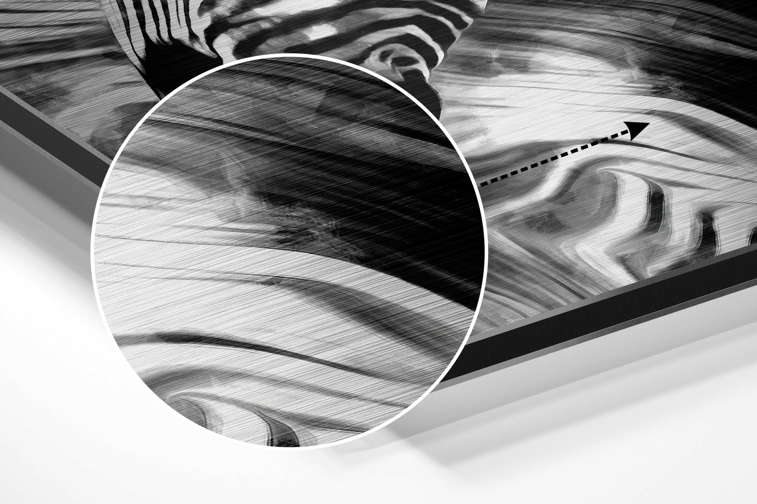 Zebra Brushed Aluminium Dibond Wall Art.