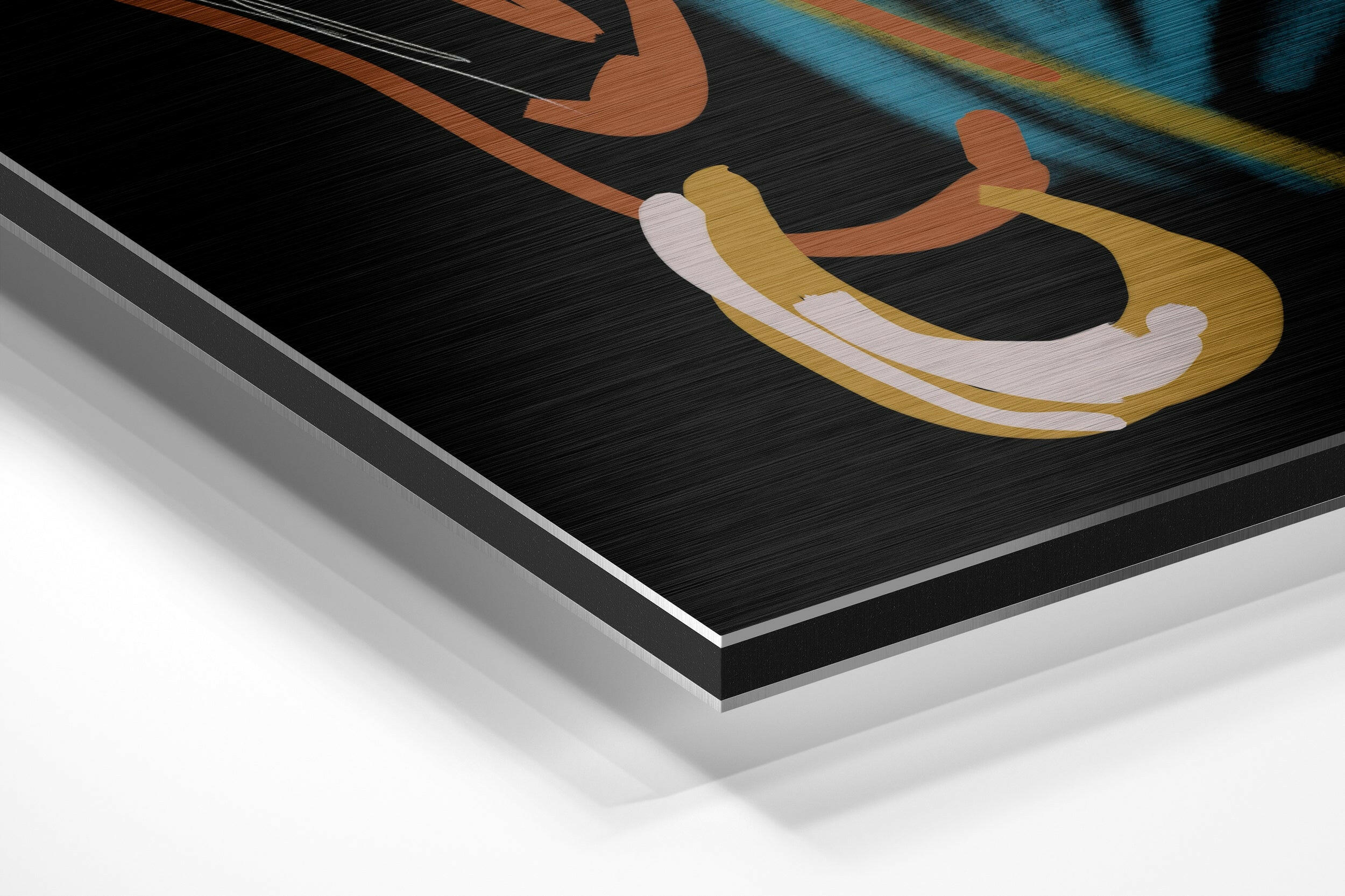 Picasso Style Brushed Aluminium Dibond Wall Art.