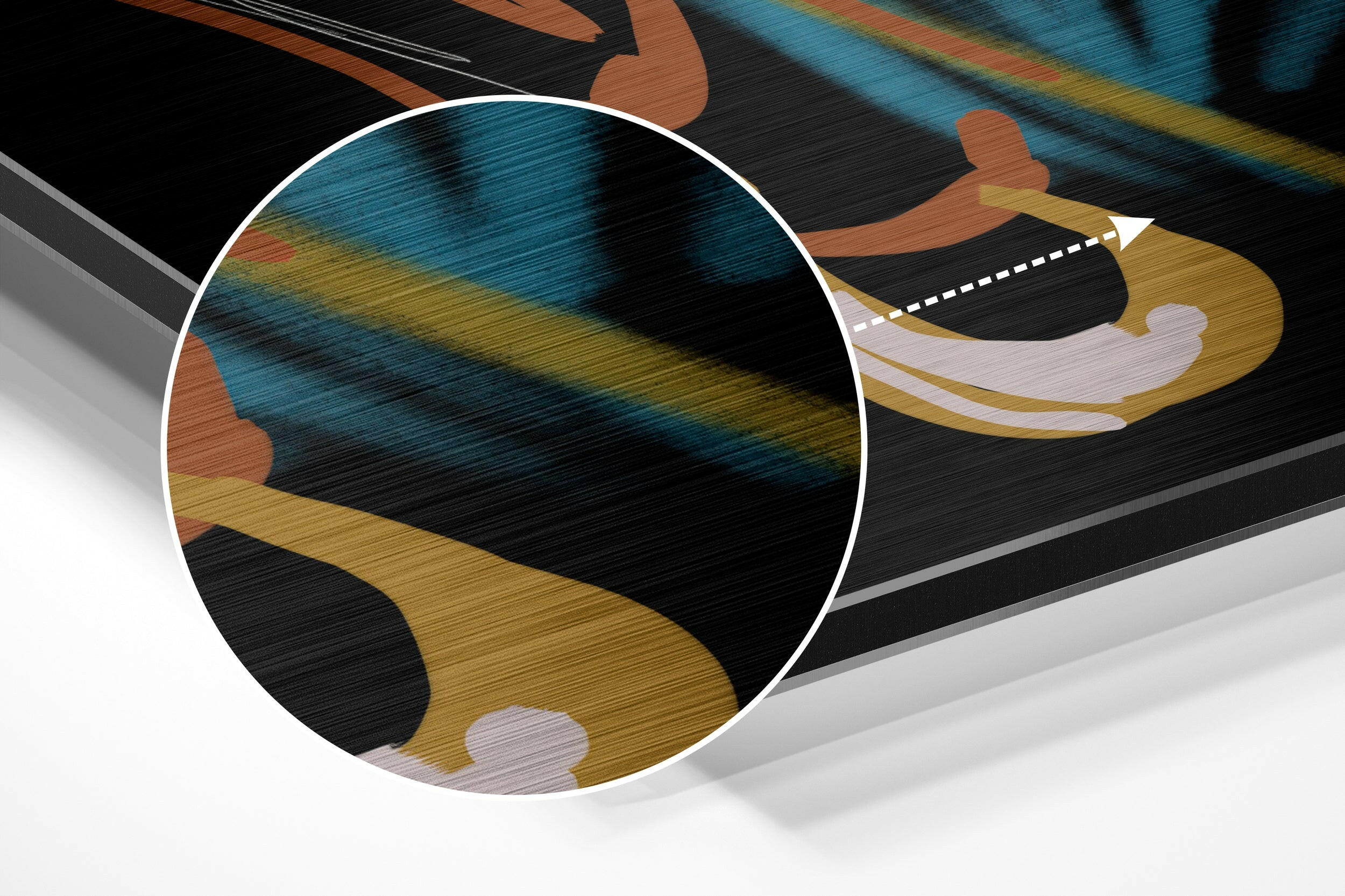 Picasso Style Brushed Aluminium Dibond Wall Art.