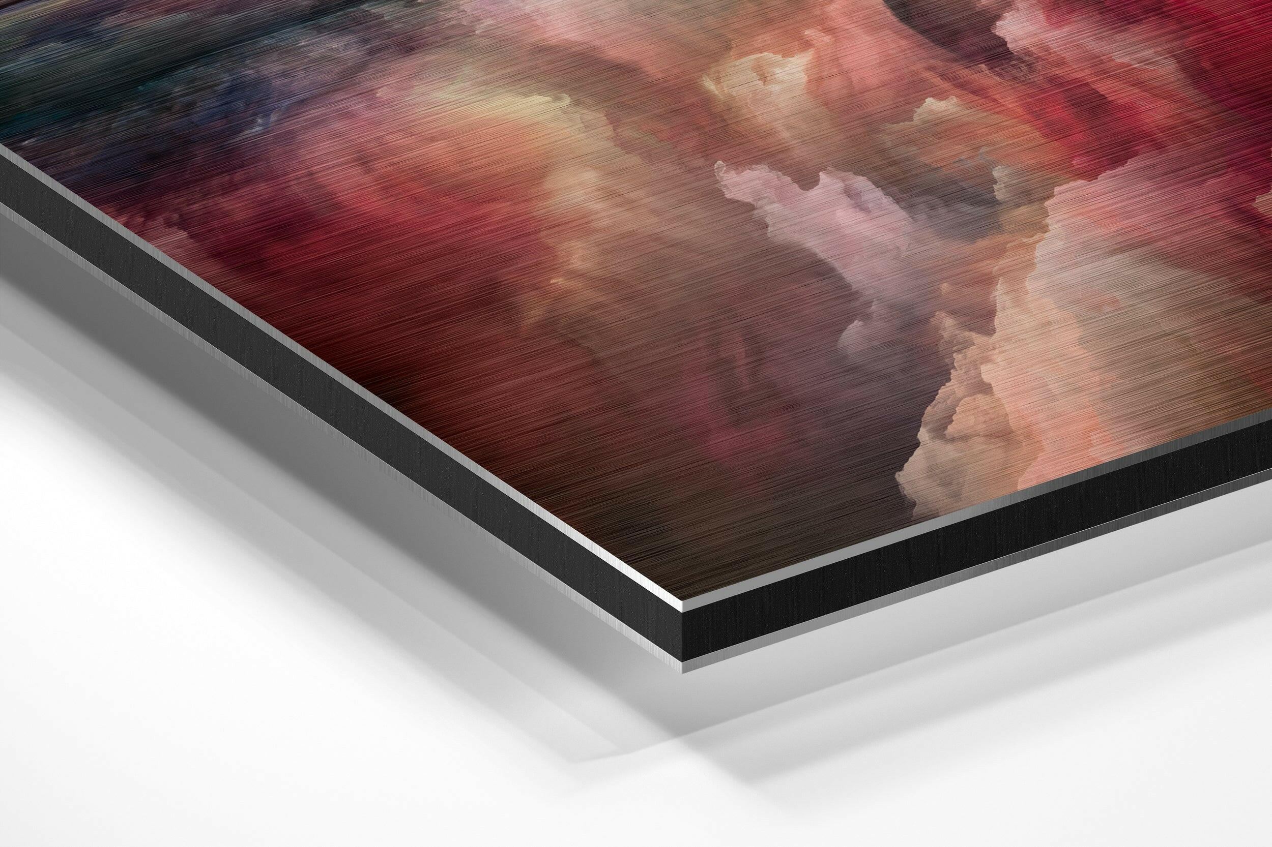 Colorful Clouds Brushed Aluminium Dibond Wall Art.