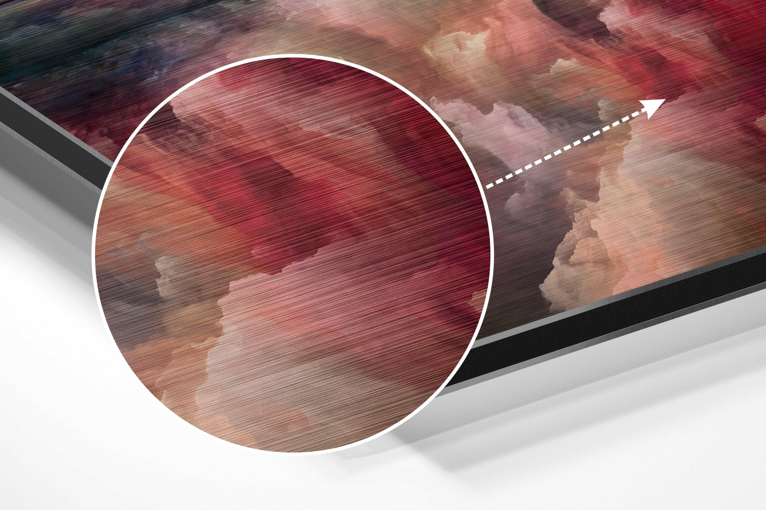 Colorful Clouds Brushed Aluminium Dibond Wall Art.