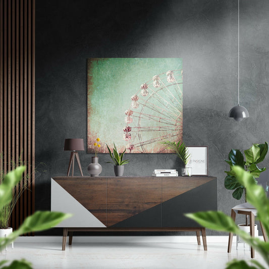 Ferris Wheel Brushed Aluminium Dibond Wall Art.
