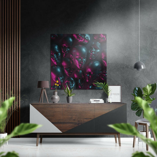Heads Brushed Aluminium Dibond Wall Art.