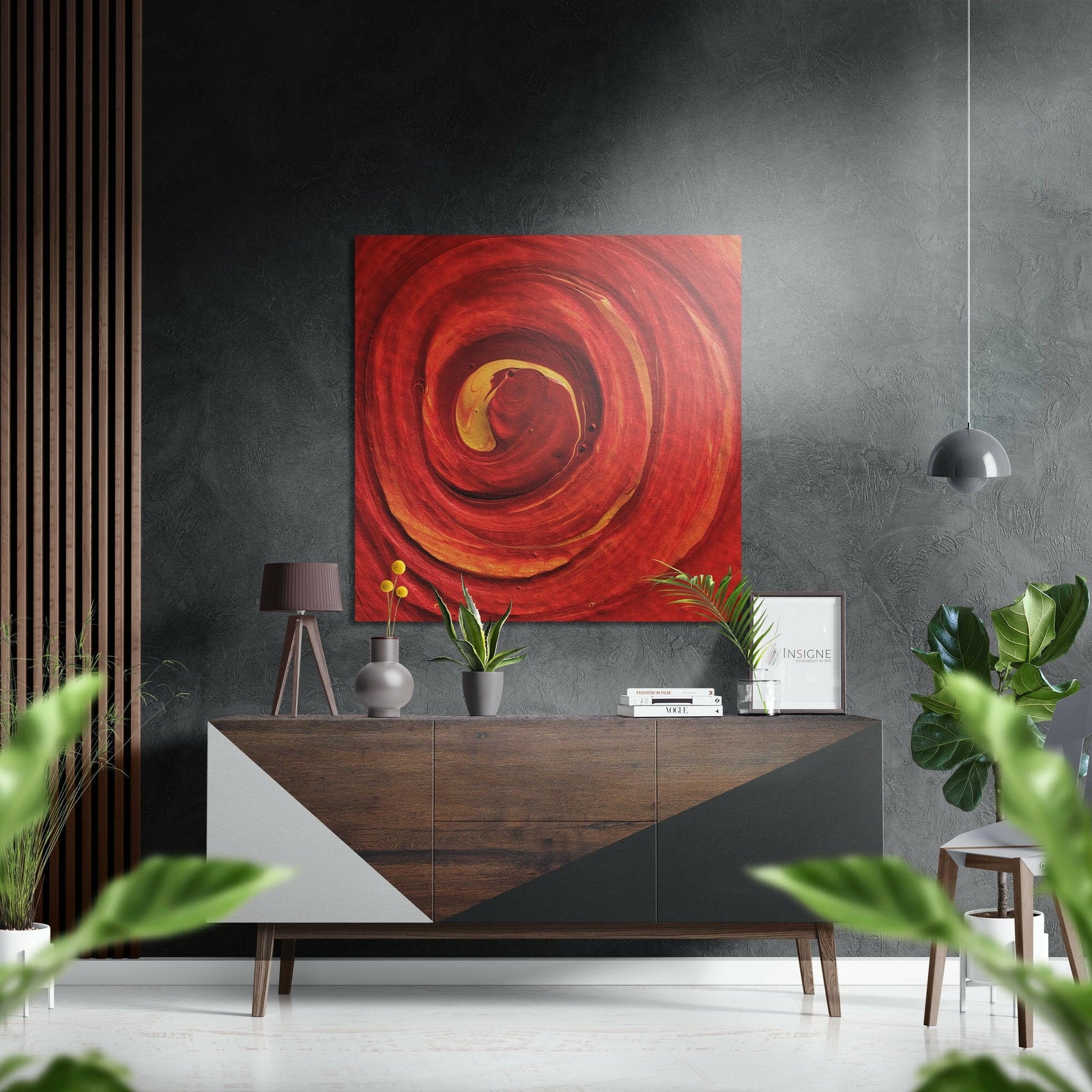 Red Brushed Aluminium Dibond Wall Art