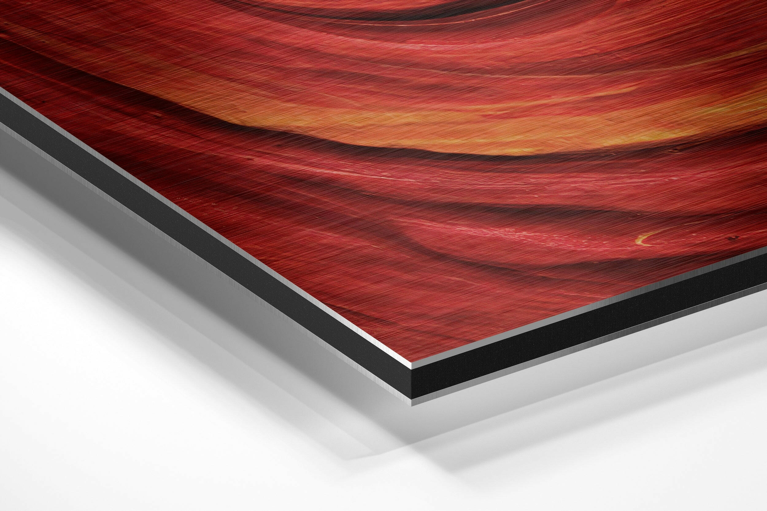 Red Brushed Aluminium Dibond Wall Art.