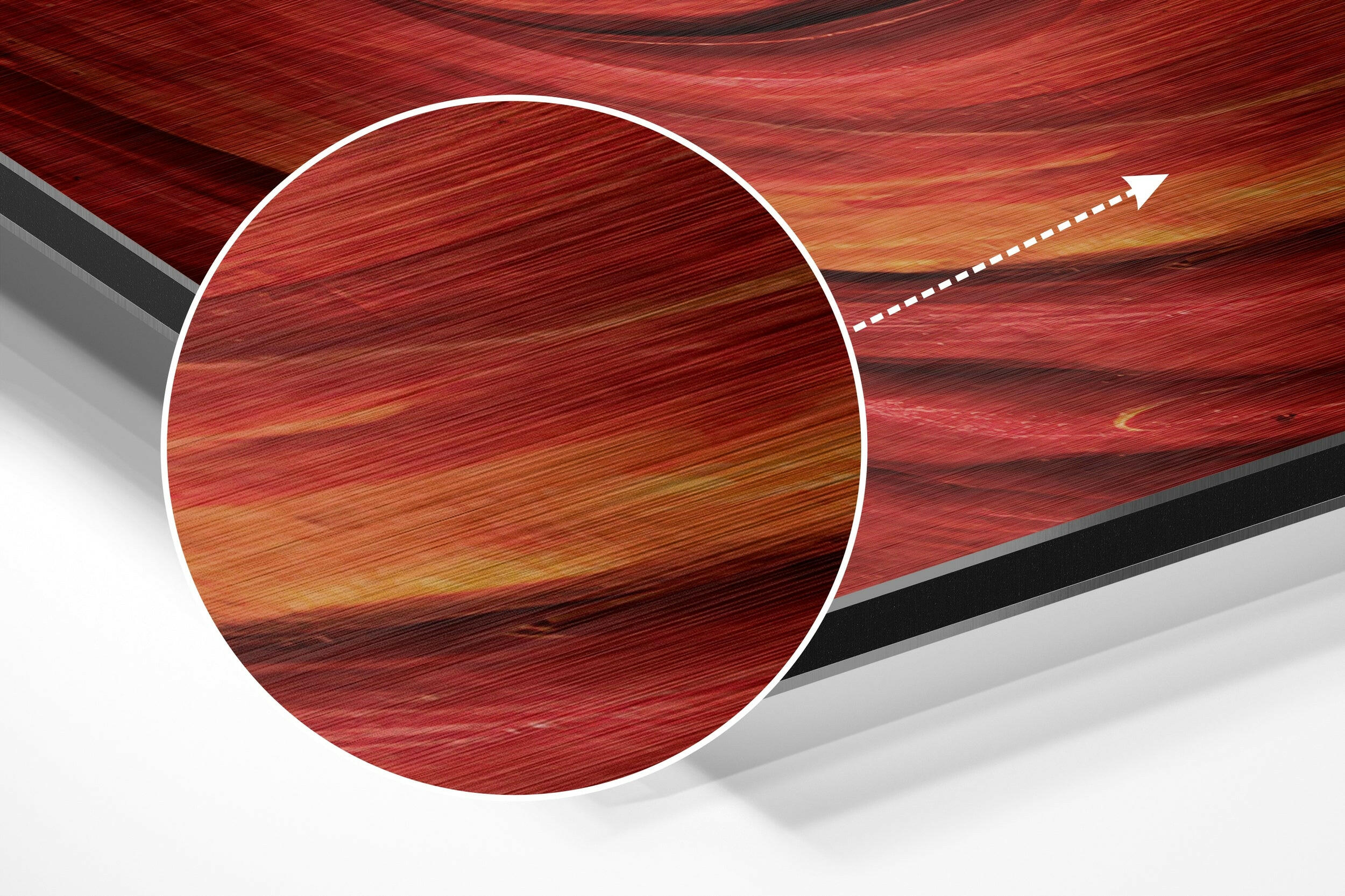 Red Brushed Aluminium Dibond Wall Art.