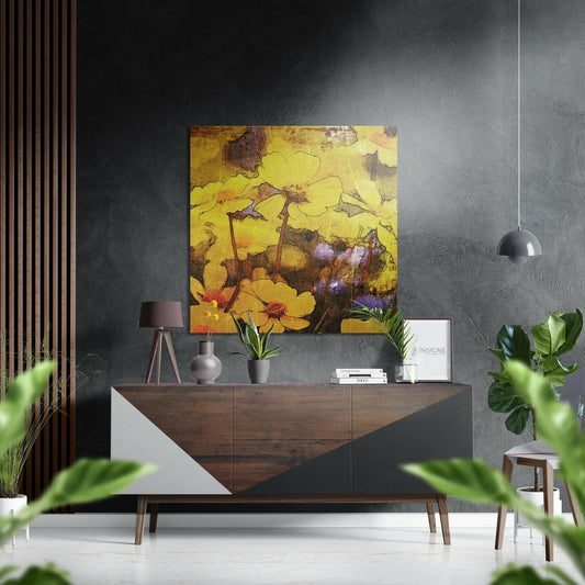 Flowers Brushed Aluminium Dibond Wall Art.