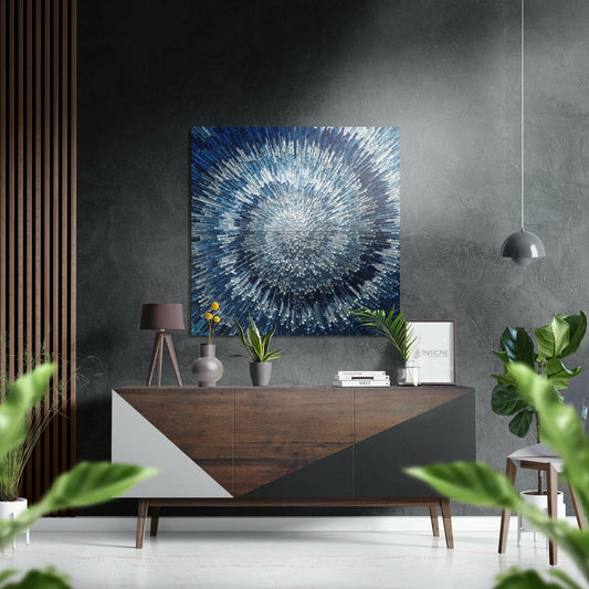 Blue Brushed Aluminium Dibond Wall Art.