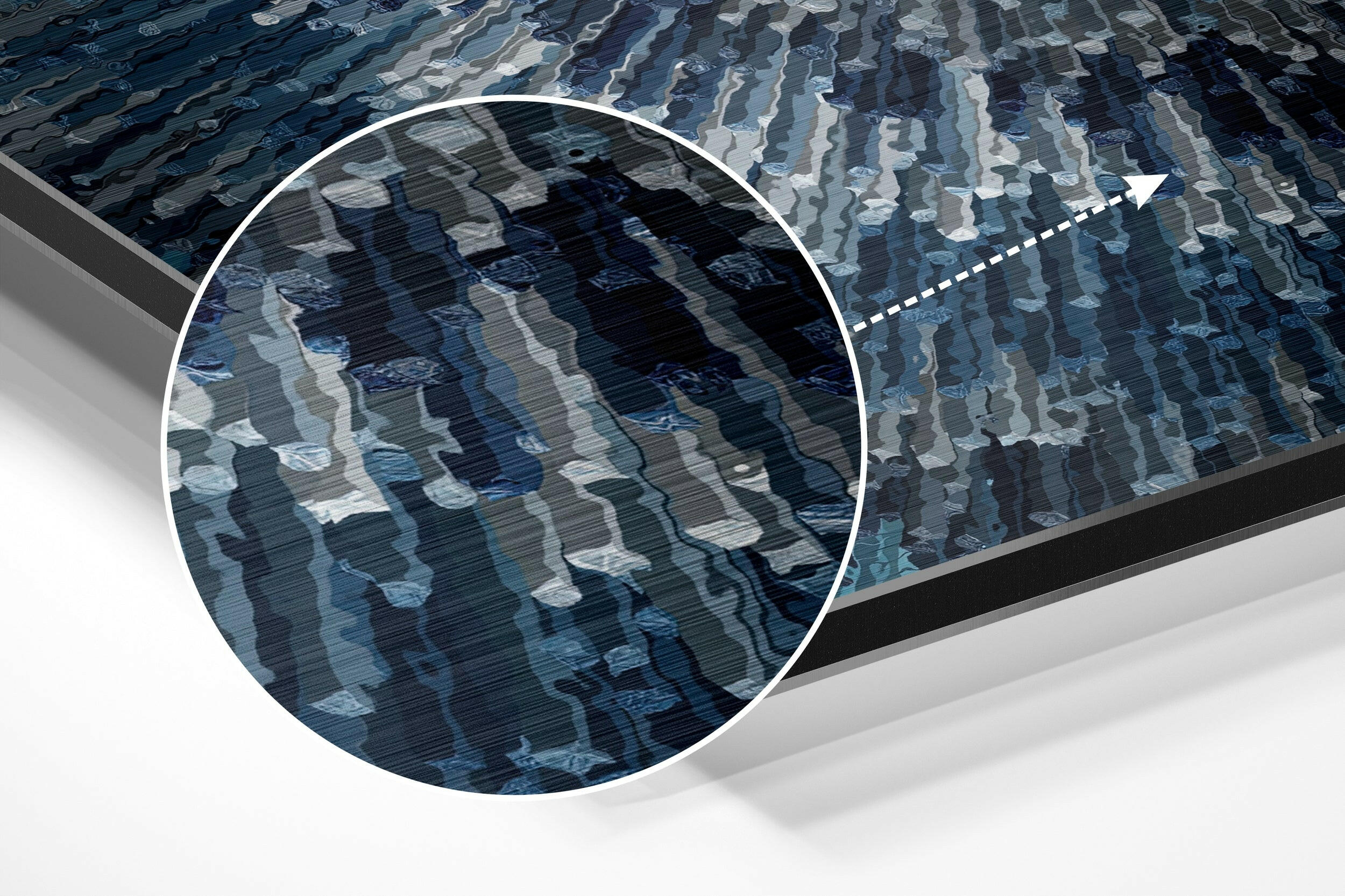 Blue Brushed Aluminium Dibond Wall Art.