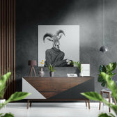 Goat-Headed Brushed Aluminium Dibond Wall Art.