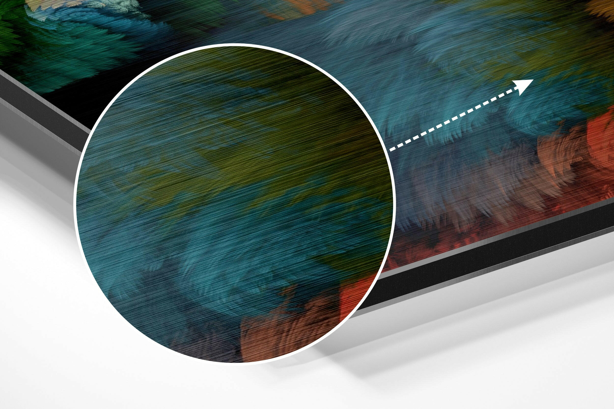 Variegated Brushed Aluminium Dibond Wall Art.