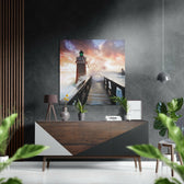 Lighthouse Brushed Aluminium Dibond Wall Art.