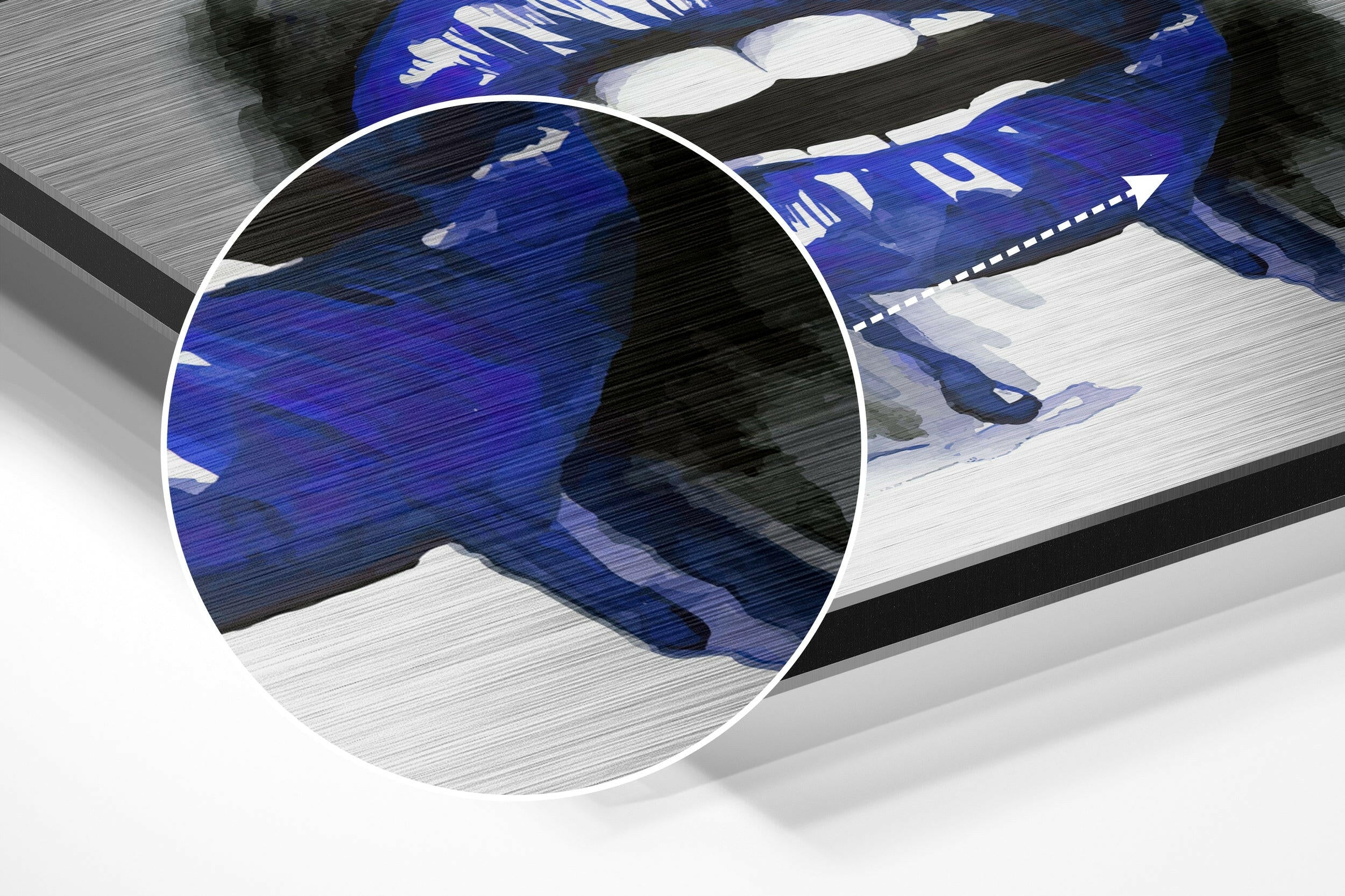 Lips  Brushed Aluminium Dibond Wall Art.