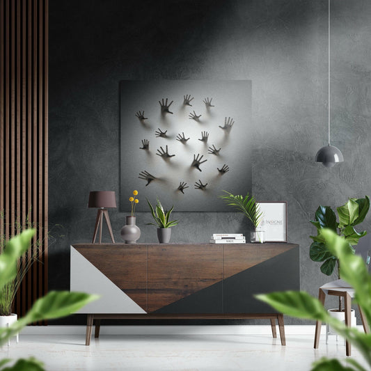 Hands Brushed Aluminium Dibond Wall Art.
