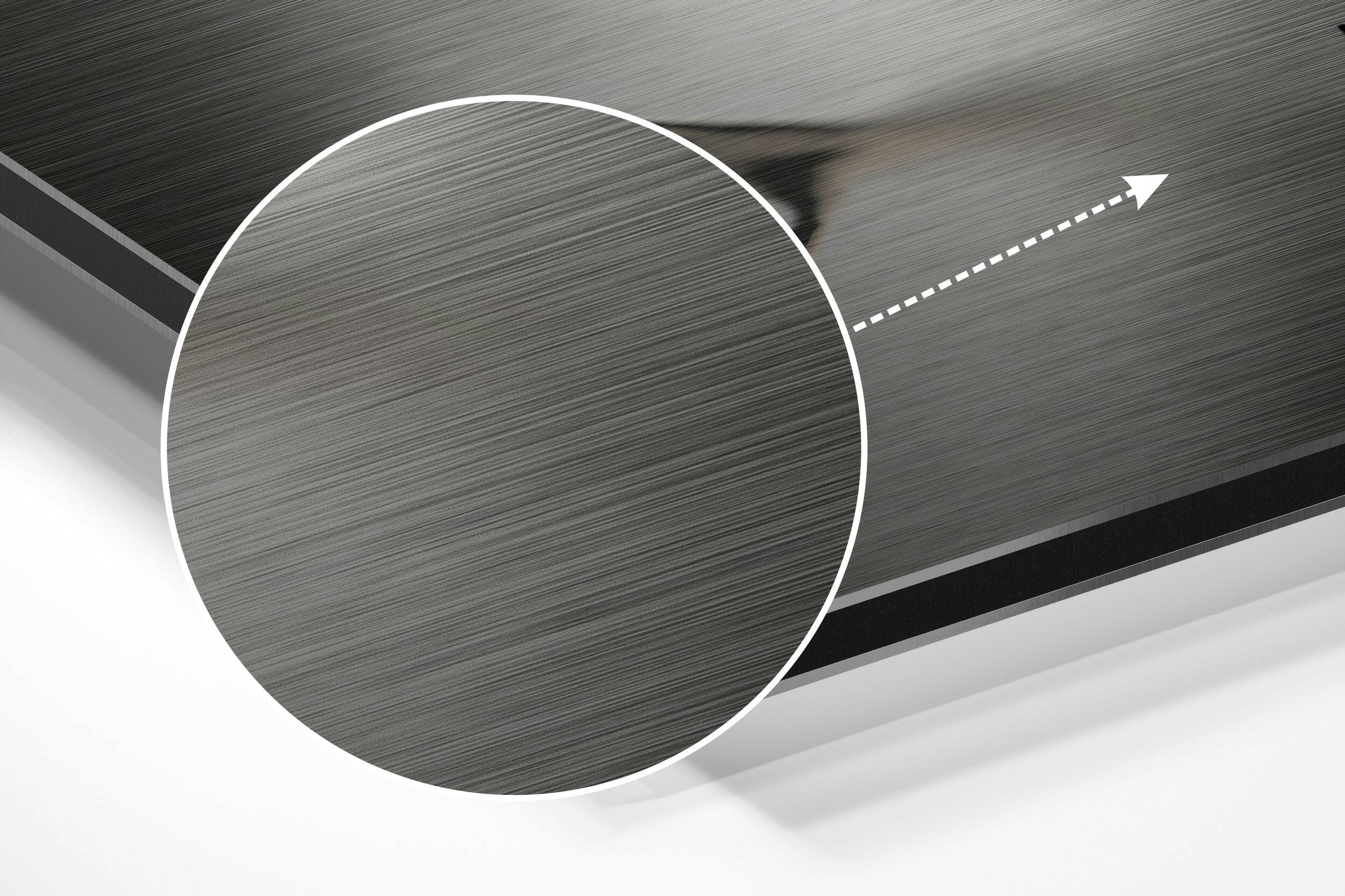 Hands Brushed Aluminium Dibond Wall Art.