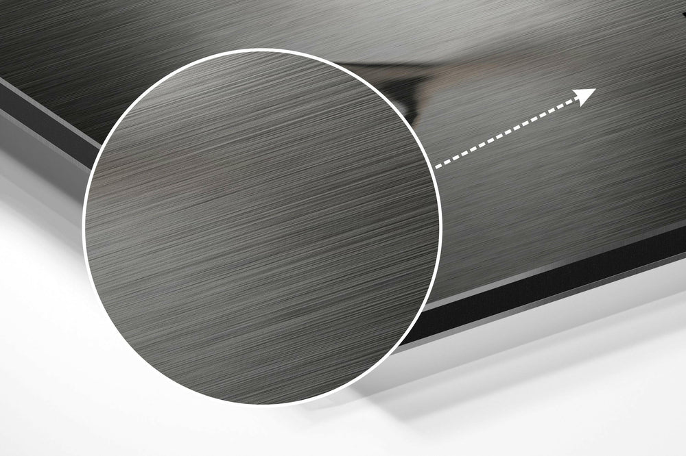 Hands Brushed Aluminium Dibond Wall Art.