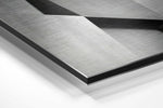 Geometric Buildings Brushed Aluminium Dibond Wall Art.