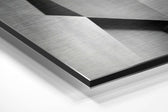 Geometric Buildings Brushed Aluminium Dibond Wall Art.