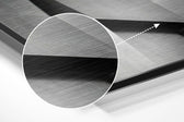 Geometric Buildings Brushed Aluminium Dibond Wall Art.