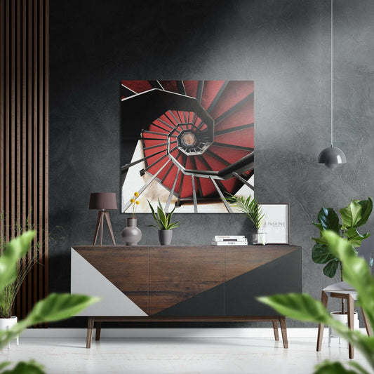 Spiral Brushed Aluminium Dibond Wall Art.