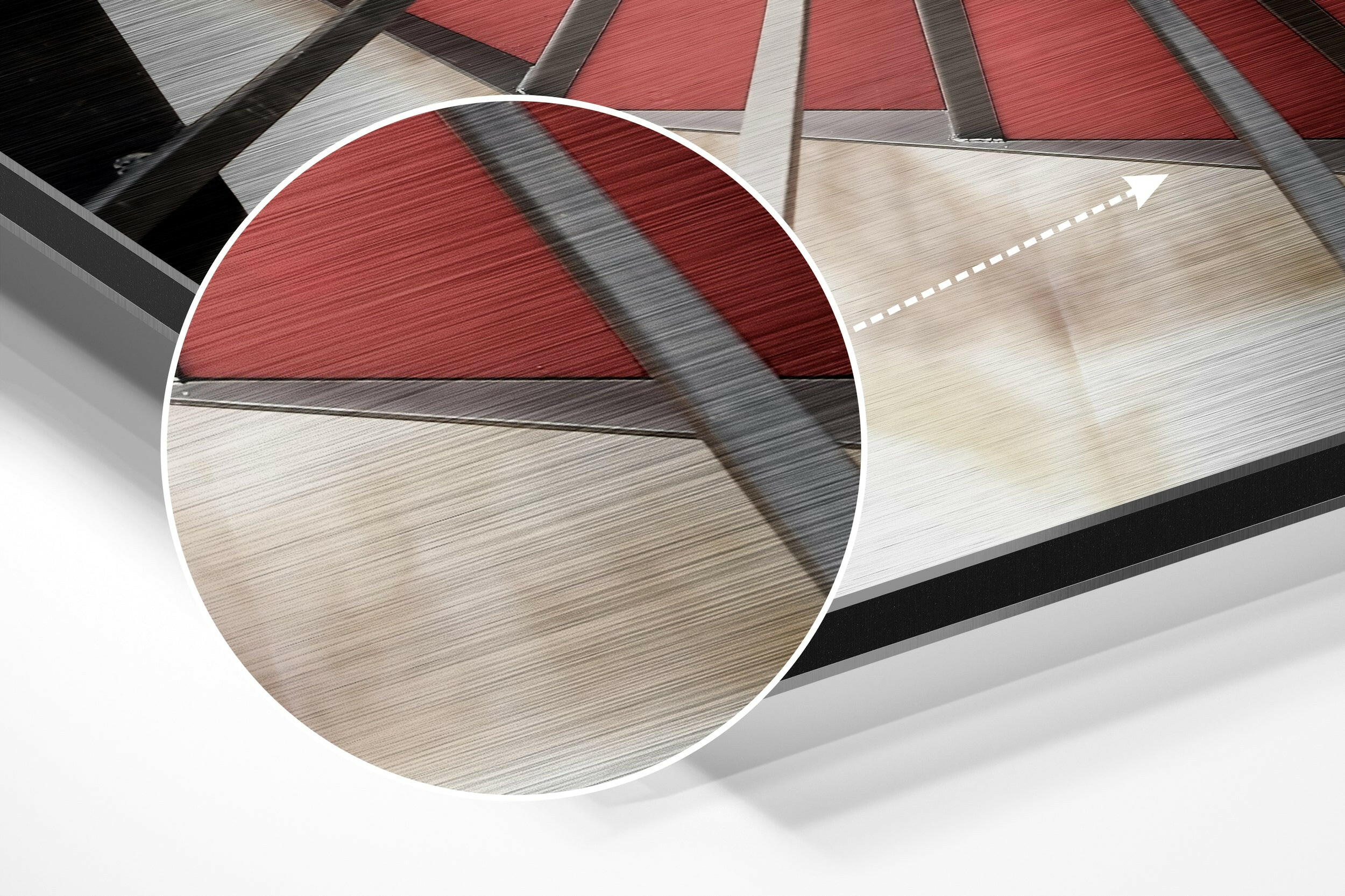 Spiral Brushed Aluminium Dibond Wall Art.