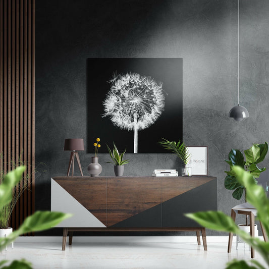 Dandelion Brushed Aluminium Dibond Wall Art.