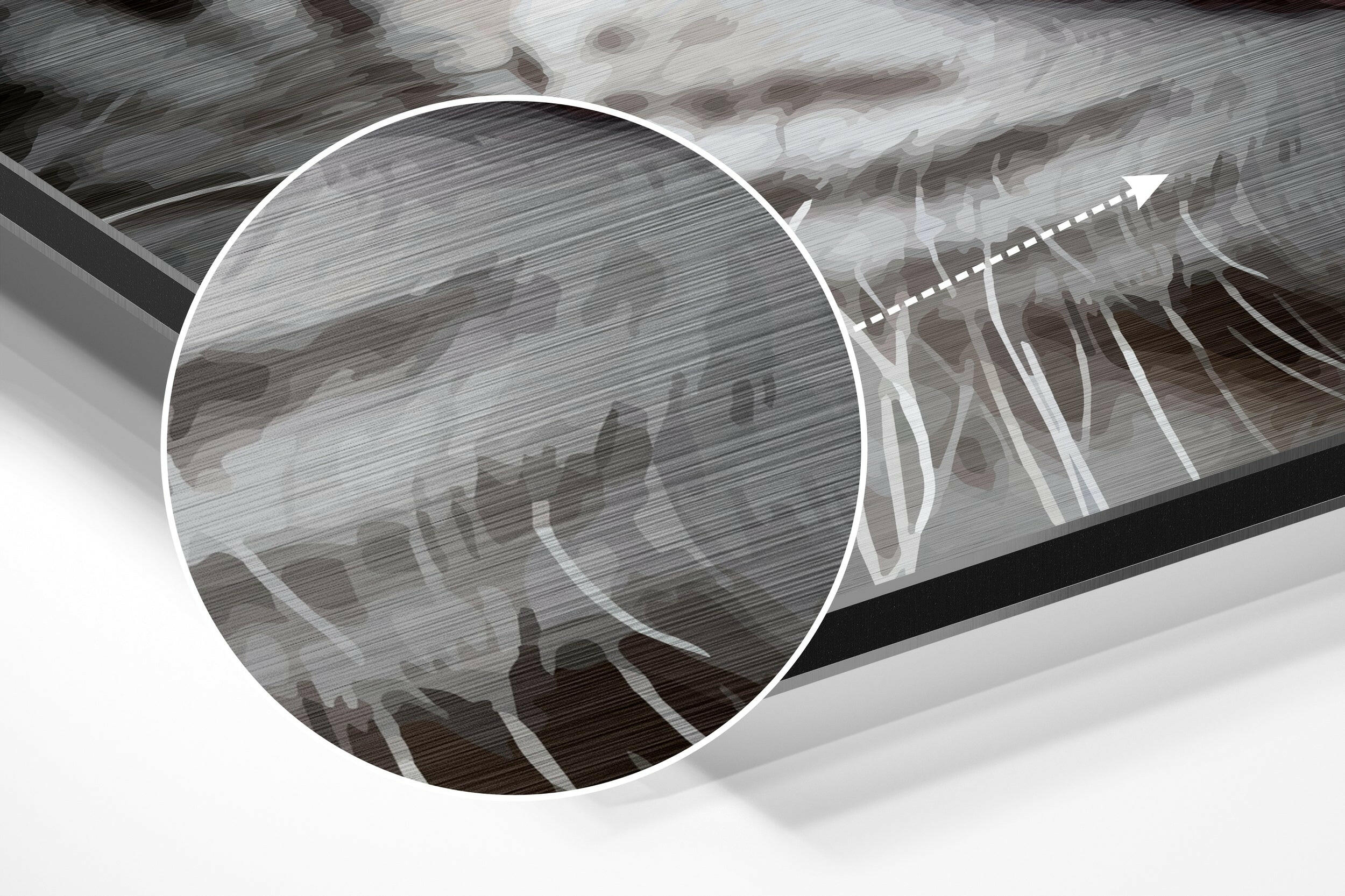 White Tiger Brushed Aluminium Dibond Wall Art.