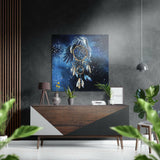 Dreamcatcher Brushed Aluminium Dibond Wall Art.