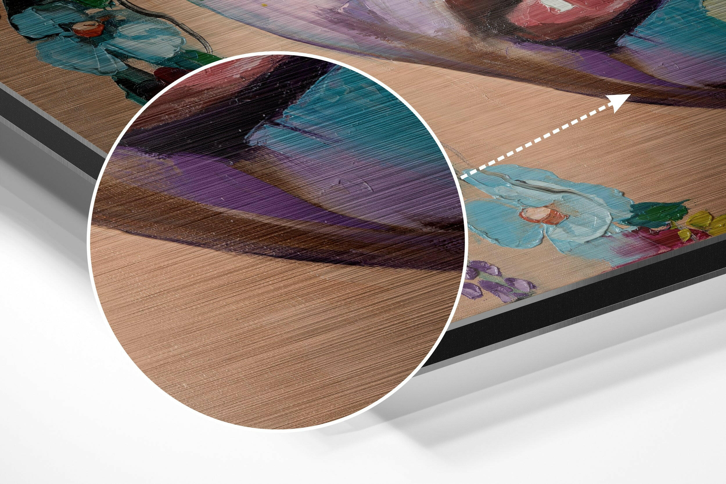 Woman of Flowers Brushed Aluminium Dibond Wall Art.