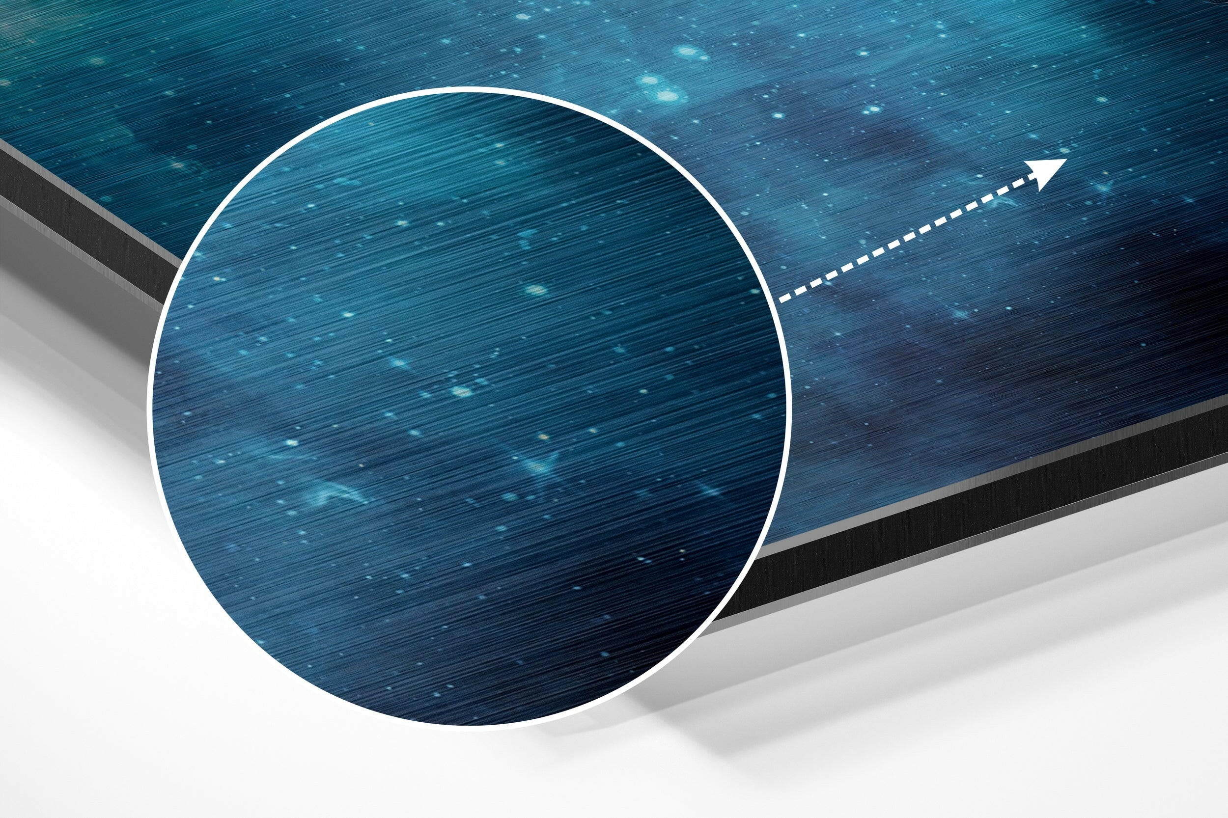 Space Traveller Brushed Aluminium Dibond Wall Art.