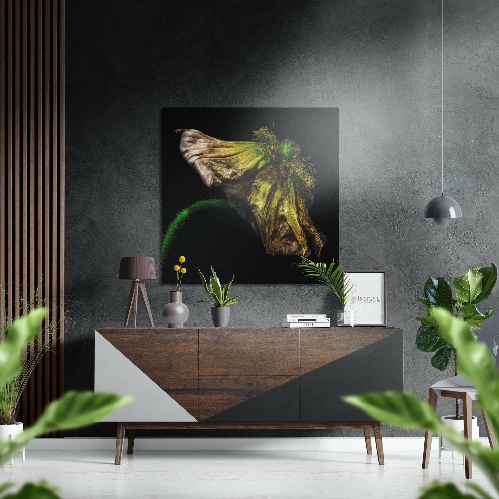 Flower Brushed Aluminium Dibond Wall Art.