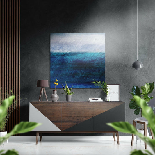 Blue Cascades Brushed Aluminium Dibond Wall Art.
