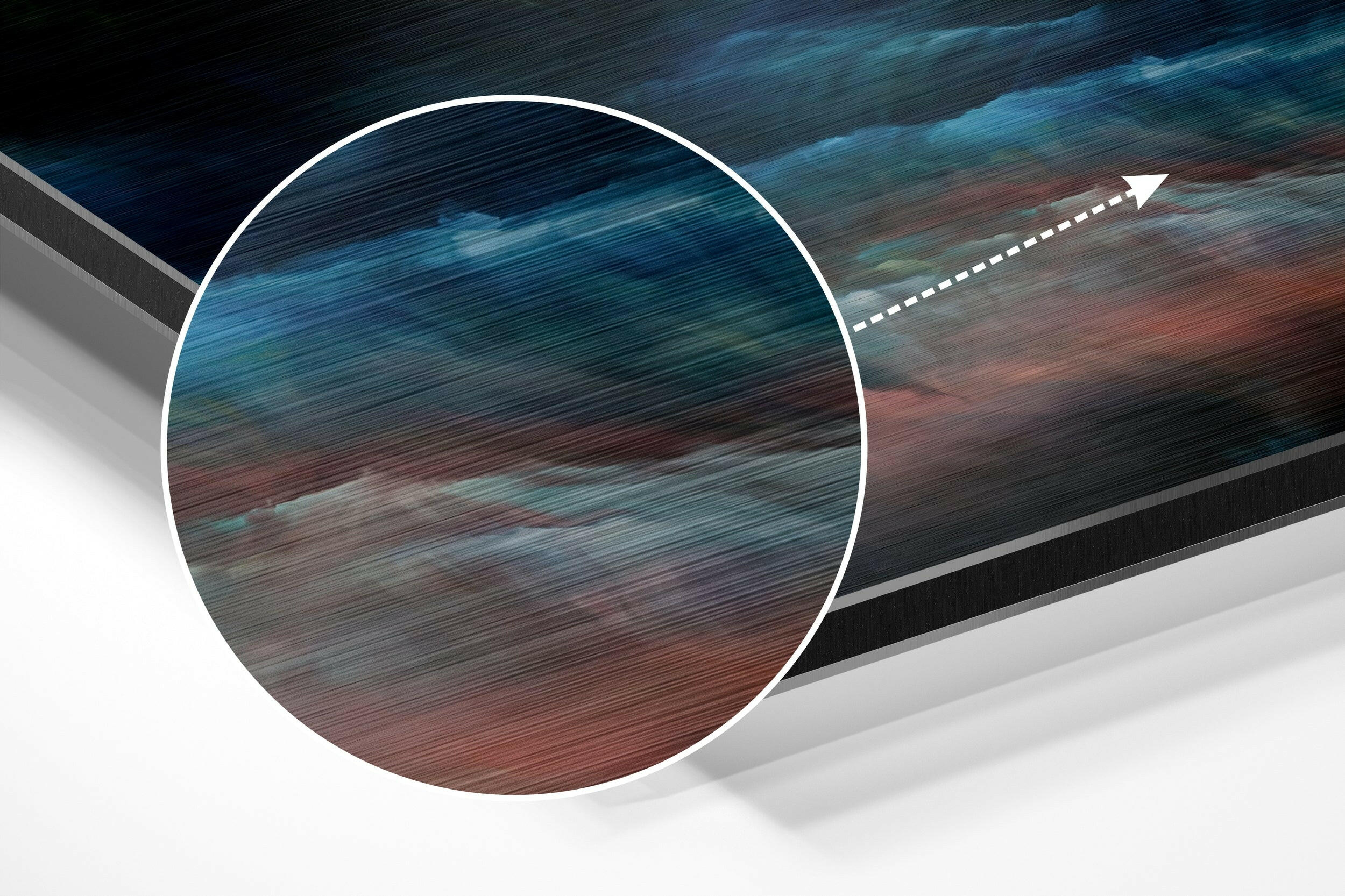 Color Space Brushed Aluminium Dibond Wall Art.