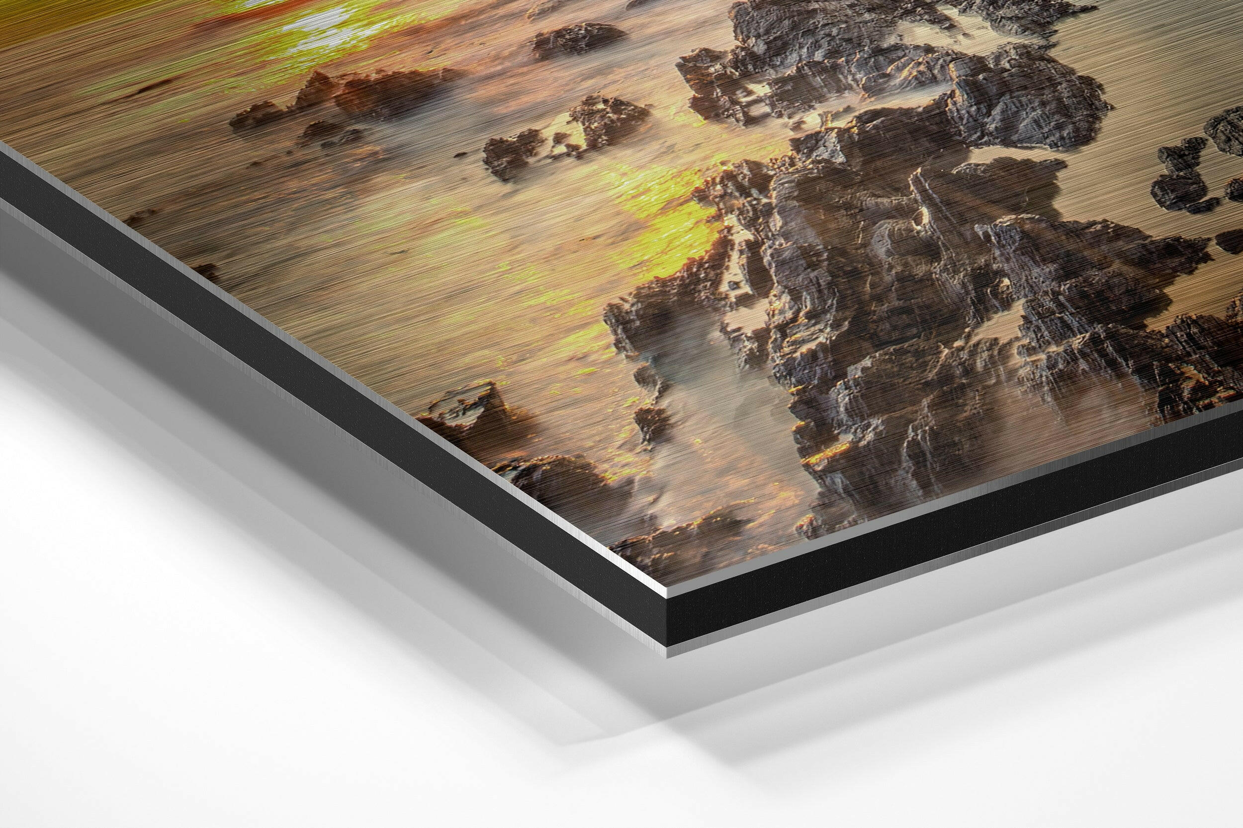 Sunset Brushed Aluminium Dibond Wall Art.