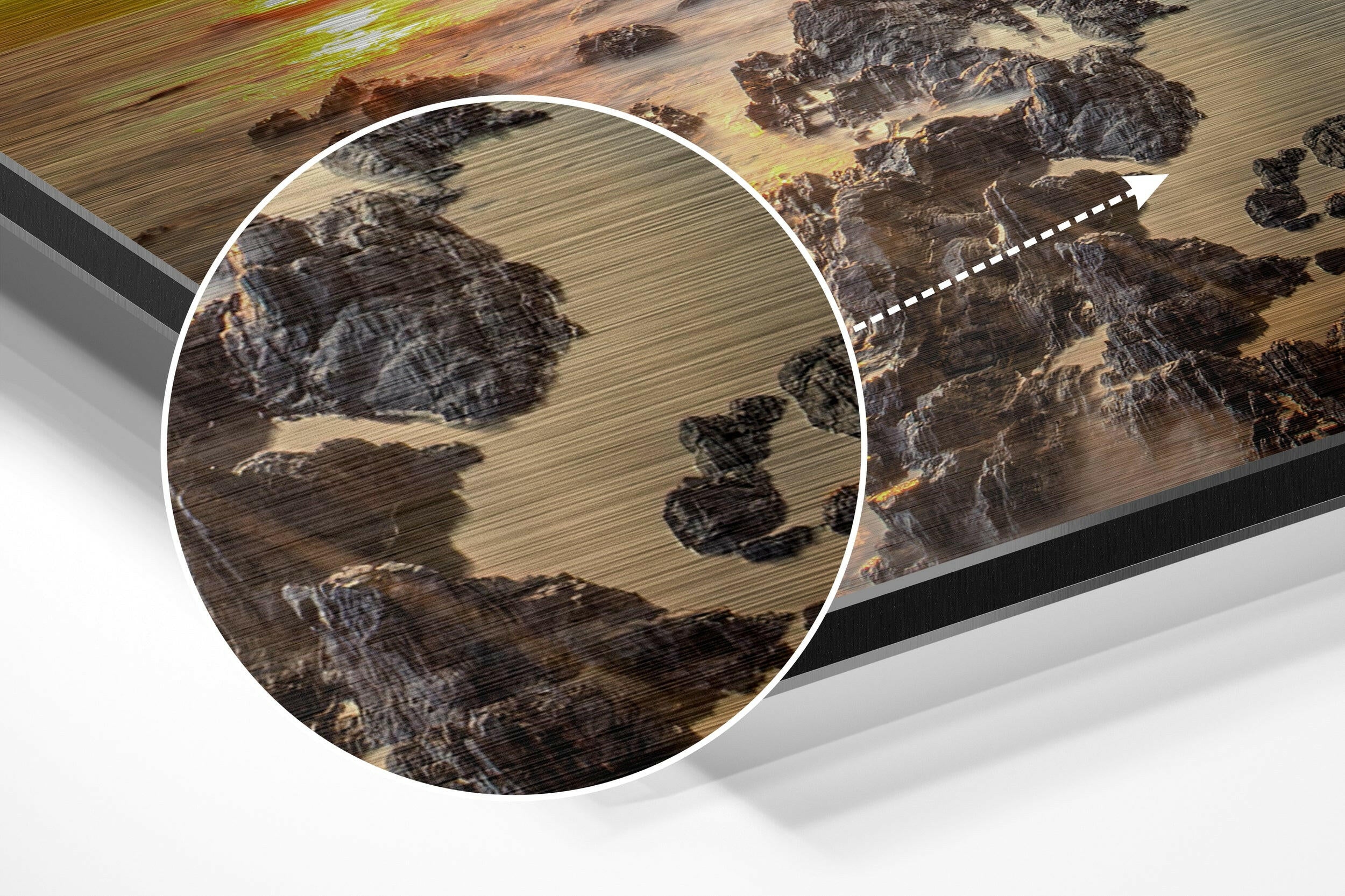 Sunset Brushed Aluminium Dibond Wall Art.