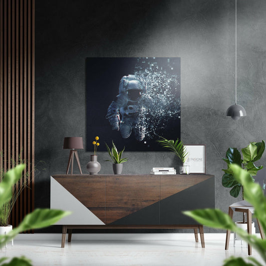 Space Traveller Brushed Aluminium Dibond Wall Art.