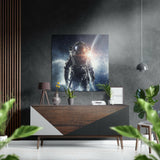 Space Traveller Brushed Aluminium Dibond Wall Art.