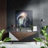 Space Traveller Brushed Aluminium Dibond Wall Art.