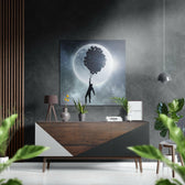 Up Brushed Aluminium Dibond Wall Art.