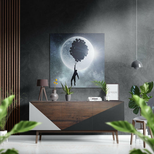 Up Brushed Aluminium Dibond Wall Art.