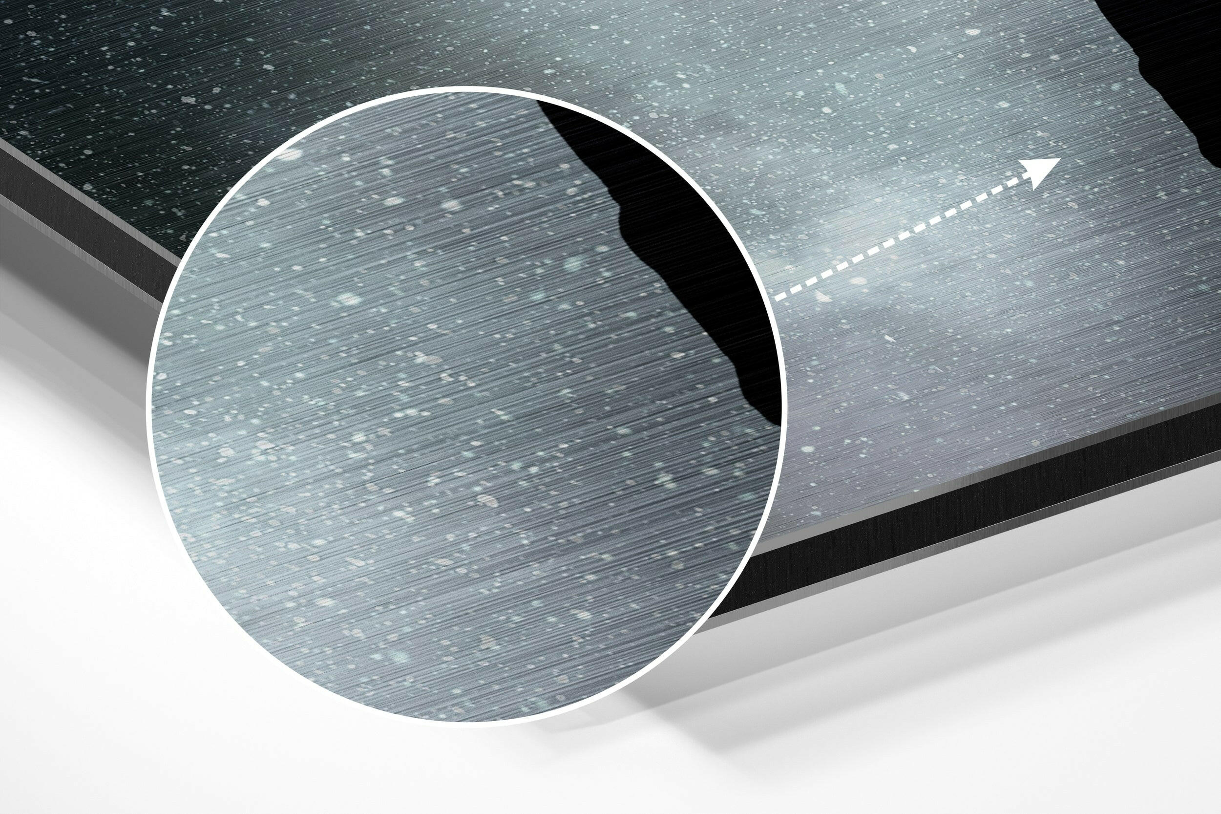 Up Brushed Aluminium Dibond Wall Art.