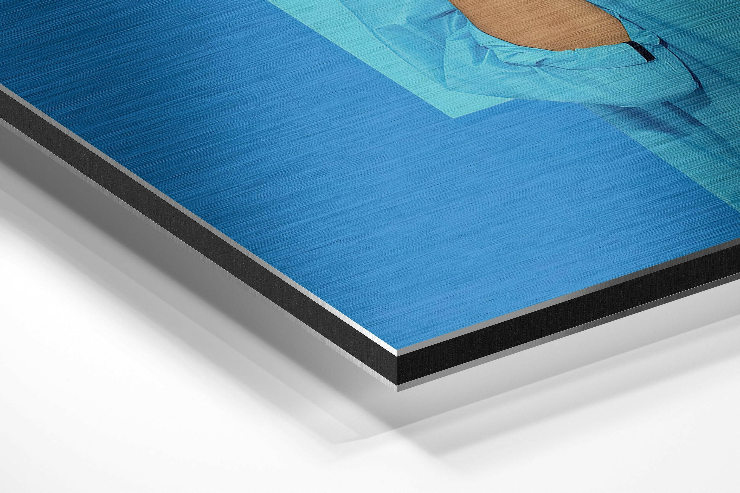 Lip Head Brushed Aluminium Dibond Wall Art.