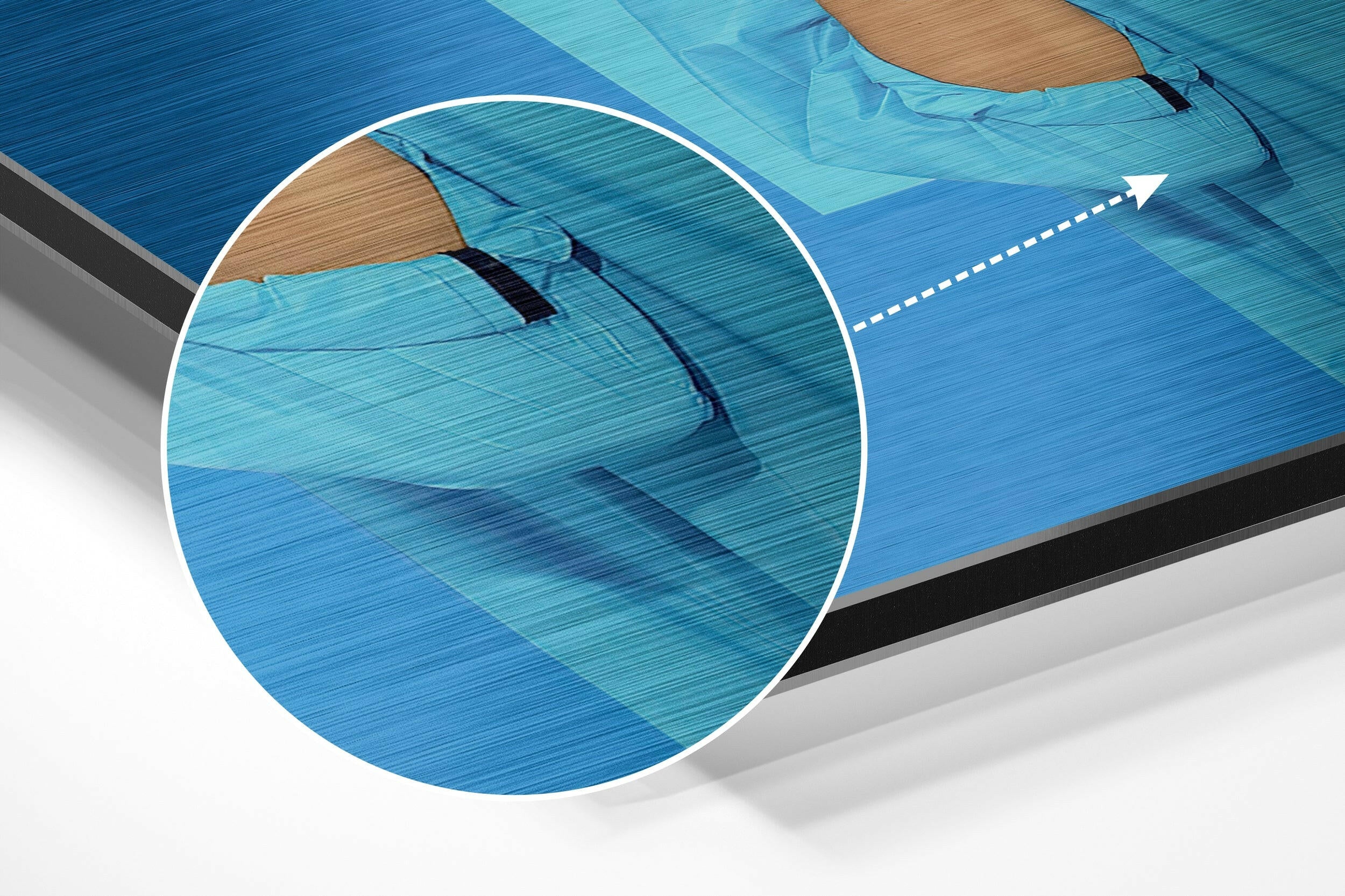 Lip Head Brushed Aluminium Dibond Wall Art.