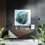 Turtle Brushed Aluminium Dibond Wall Art.