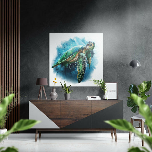 Turtle Brushed Aluminium Dibond Wall Art.