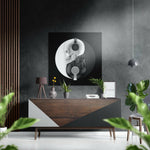 Ying Yang Skulls Brushed Aluminium Dibond Wall Art.